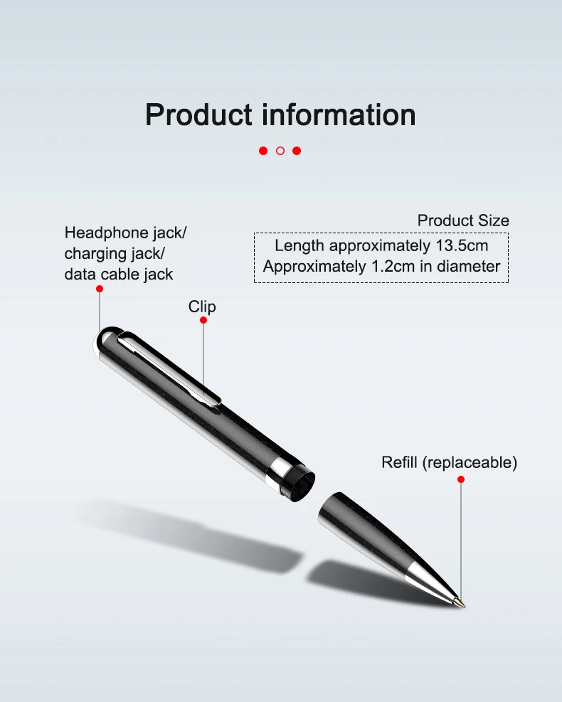 versteckt Spion Mini Voice Recorder Stift Digitale Aufnahme Hören Gerät Sound Professionelle Diktiergerät Audio Micro Kleine MP3 Player Silber – Detail 9