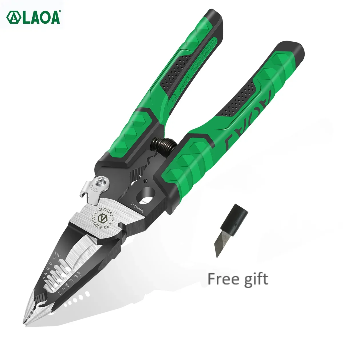 

LAOA 9 in 1 Electrician Pliers Multifunctional Needle Nose Pliers for Wire Stripping Cable Cutters Terminal Crimping Hand Tools