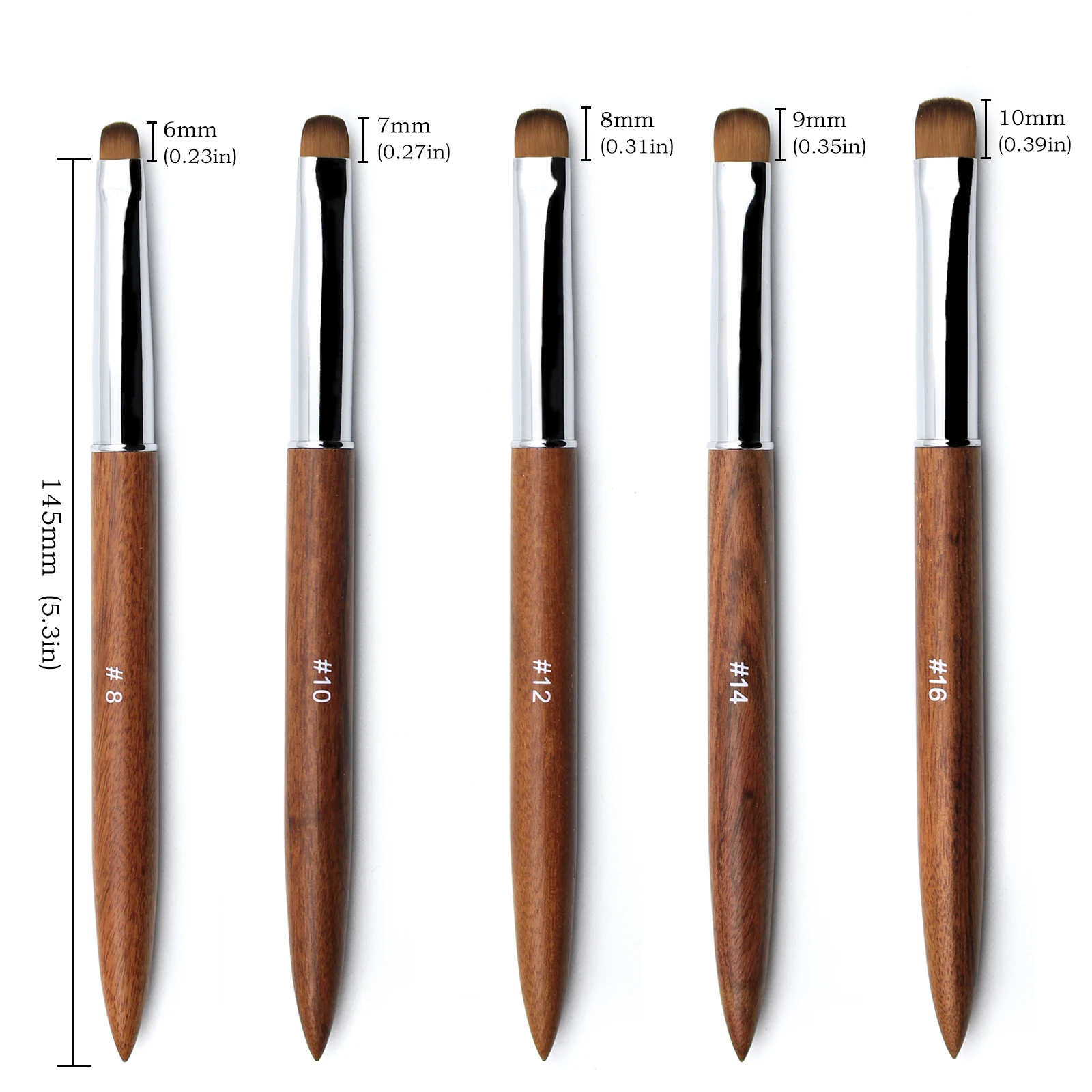 Kolinsky French Nail Art Brush Acrylic Drawing Rhinestone Gel Painting Sandalwood Handle