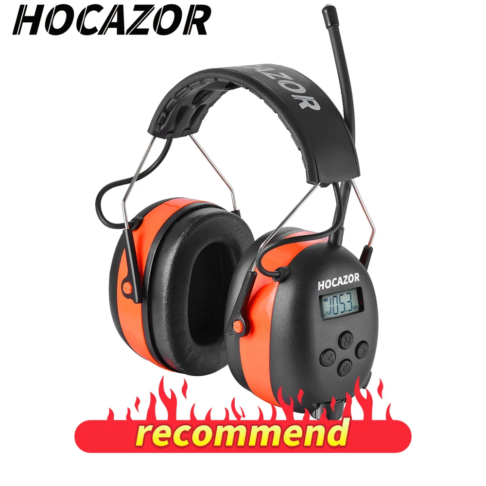 

HOCAZOR Bluetooth Muffs AM/FM Radio Headphones Hearing Protection Earmuffs for Mowing Headset Noise Reduction 25dB