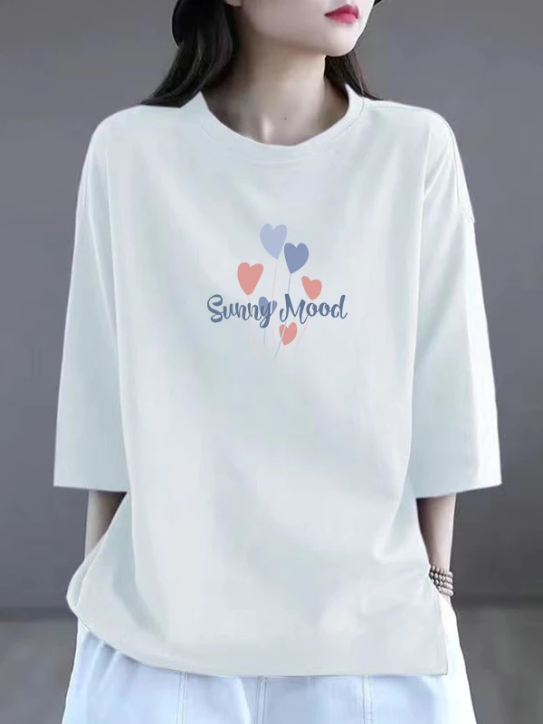 

Круглый хлопковый топ Ne ort Sve в стиле ретро для женщин, повседневная летняя новая футболка с внутренней и внешней частью, уличная футболка