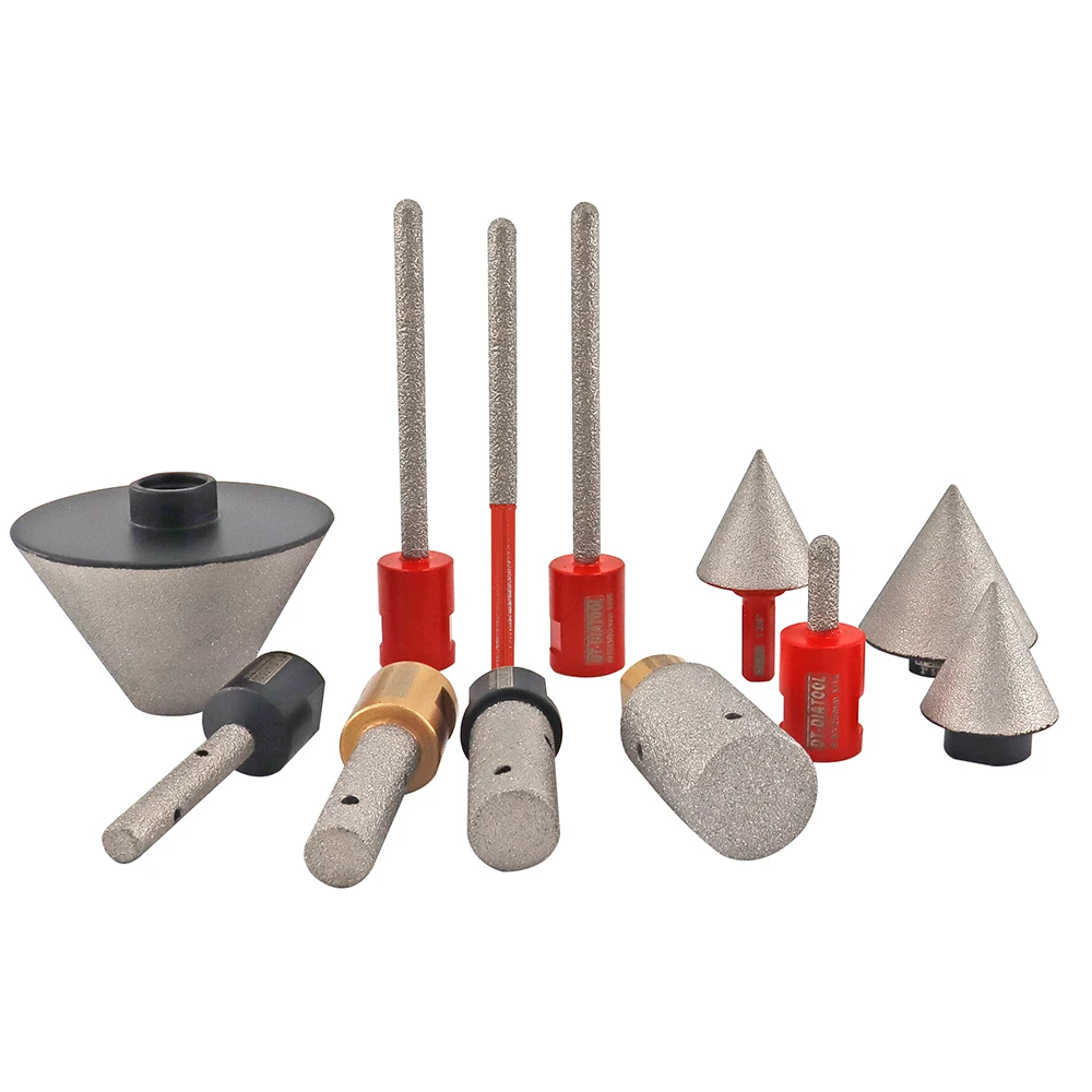DT-DIATOOL เพชร Chamfer นิ้วมือ Milling Bits แบบหกเหลี่ยม Shank หลุมรูปร่าง Core Bits ในกระเบื้องหินแกรนิตเซรามิคก่ออิฐ