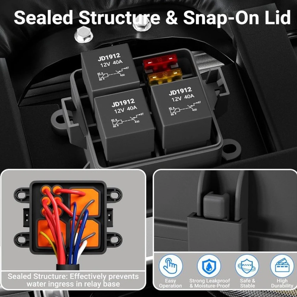 Waterproof 3-Channel Electrical Control Box Rated for 12V and 24V DC Operation in For Cars Trucks and Marine Use