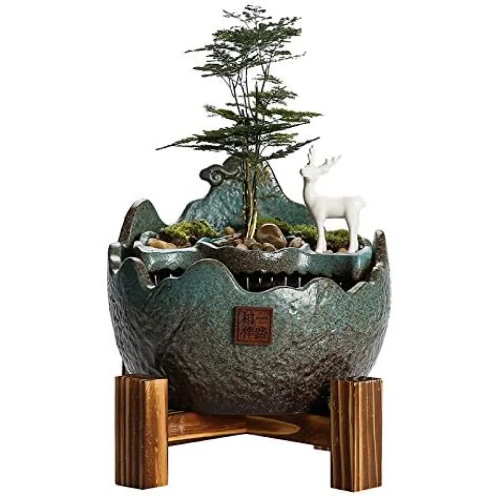 

Керамический фонтан с потоком воды, украшение для дома, гостиной, офиса, настольные украшения фэн-шуй, украшение для дома