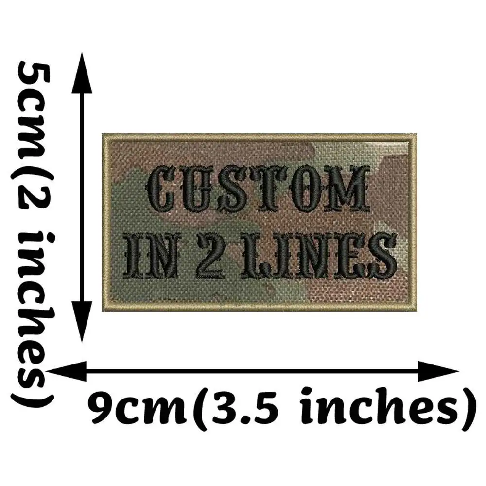 Custom 2 Lines Name Tags  Army Blood Number ID Badage Embroidered Patch with Merrow Border Hook Backing