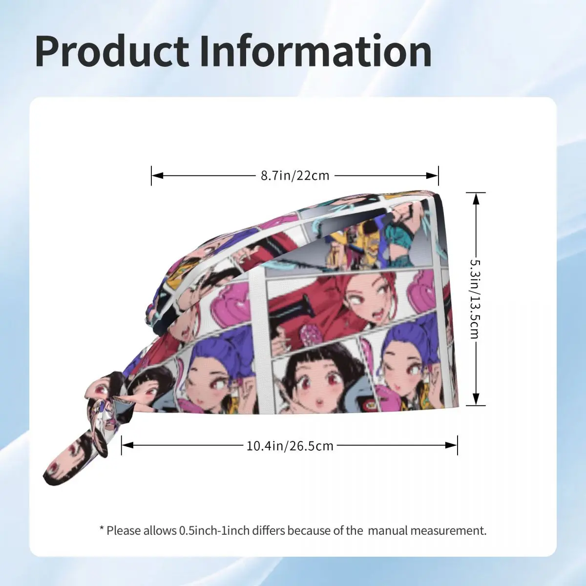 Cappello medico KPop Demon Hunter Berretto da lavoro per donna unisex Cappelli da infermiera regolabili Berretto da lavoro alla moda con design per capelli lunghi