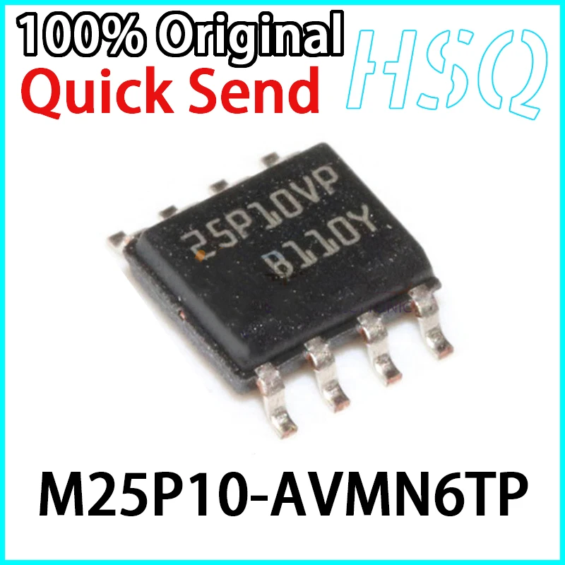 5PCS New Original M25P10-AVMN6TP Imprinted 25P10VP SOP-8  1MB Memory IC