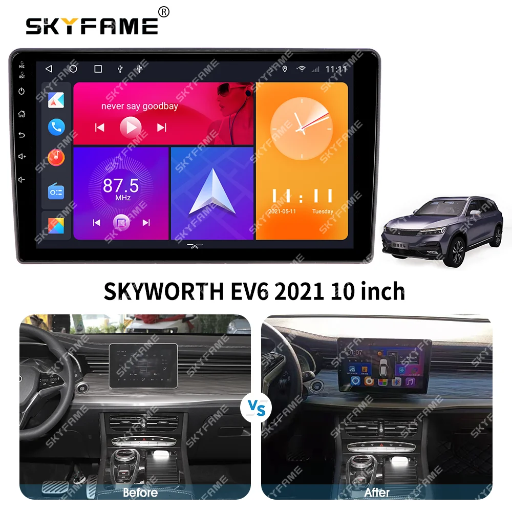 SKYFAME Car Frame adattatore per Fascia Canbus Box Decoder Android Radio Audio Dash Kit pannello di montaggio per Skyworth Ev6