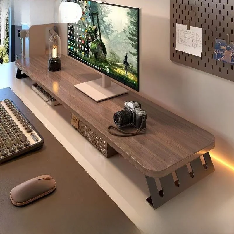 Modern Minimalist Computer Monitor Stand Desk Organizer Notebook Holder Desktop Storage Rack Multi-layer No-drilling Required