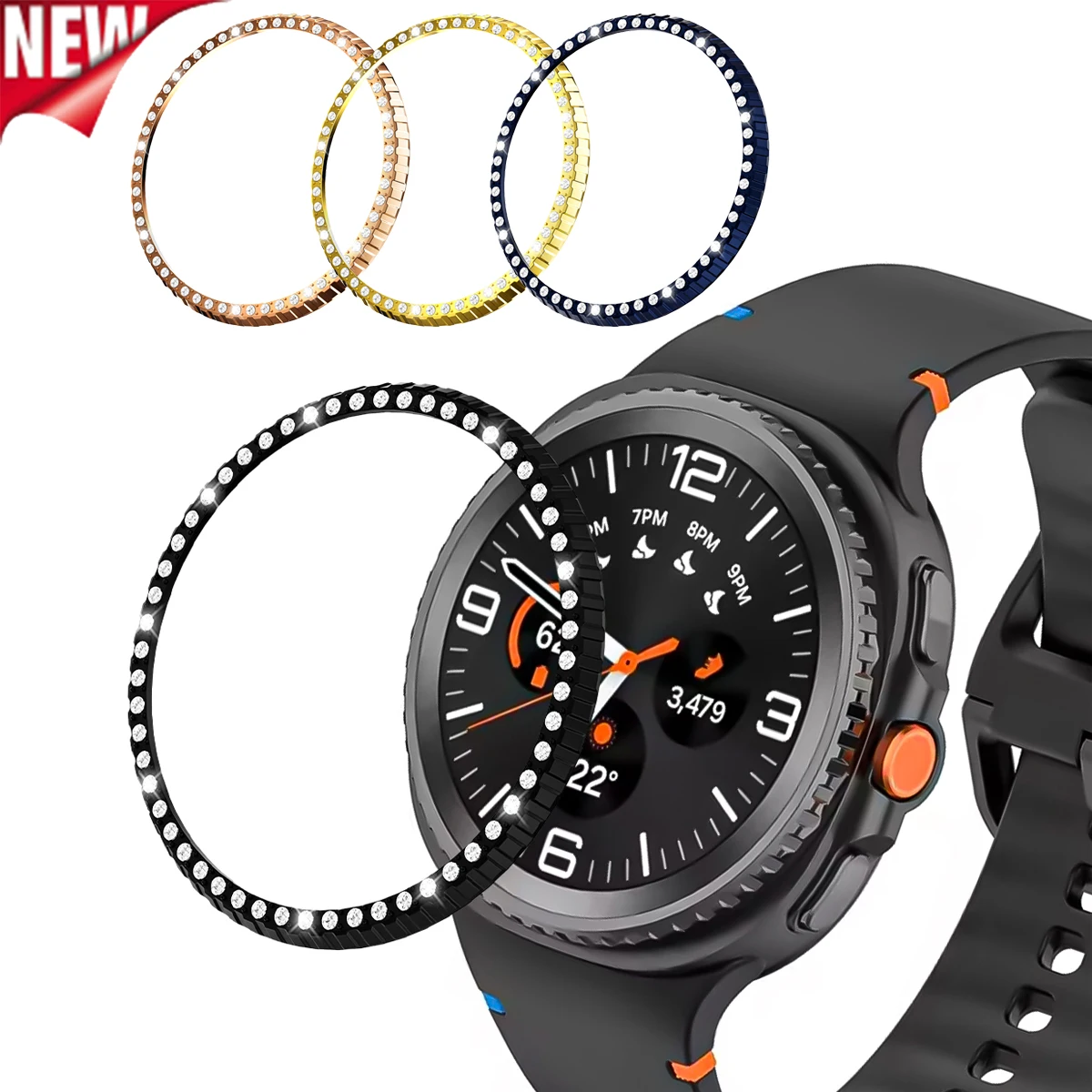 Bling Diamond Lünette Cover für Samsung Galaxy Watch 8 Classic Smartwatch Bumper Ring Case Galaxy Watch8 Classic 46 mm Zubehör