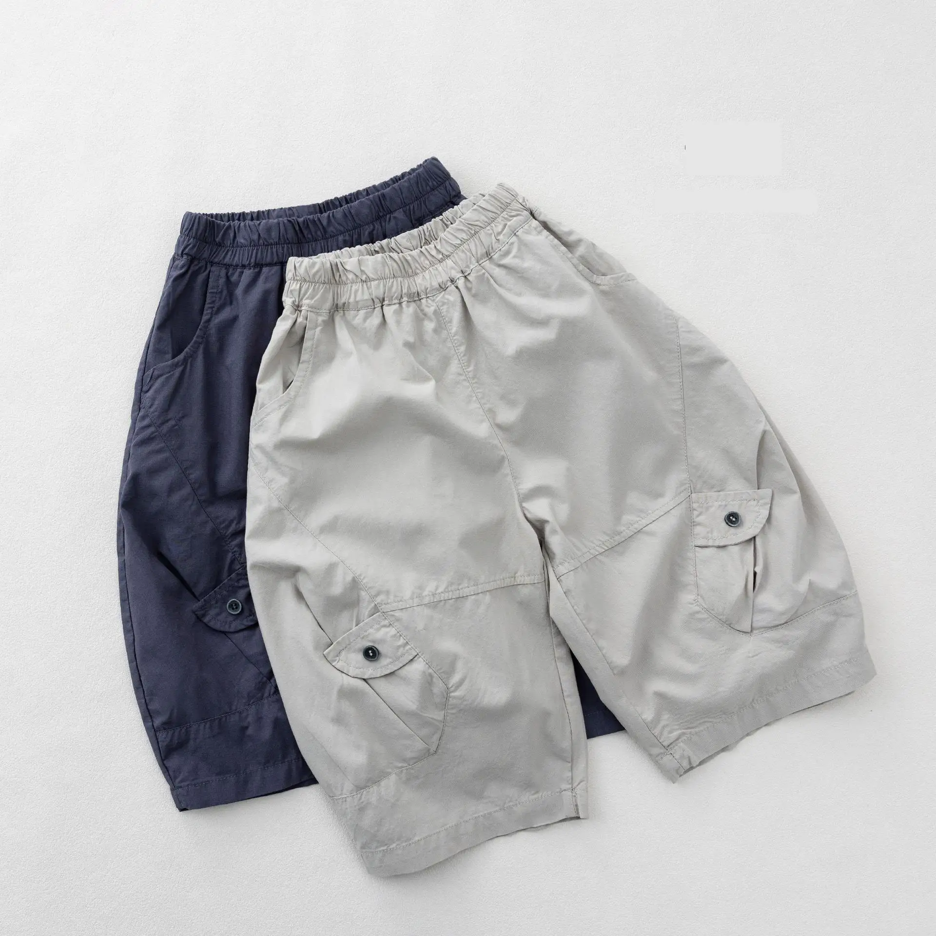 

2026 Summer New Children Cargo Pants Fashion Boys Loose Wide Leg Pants Solid Girls Casual Pants Cotton Kids Pocket Trousers