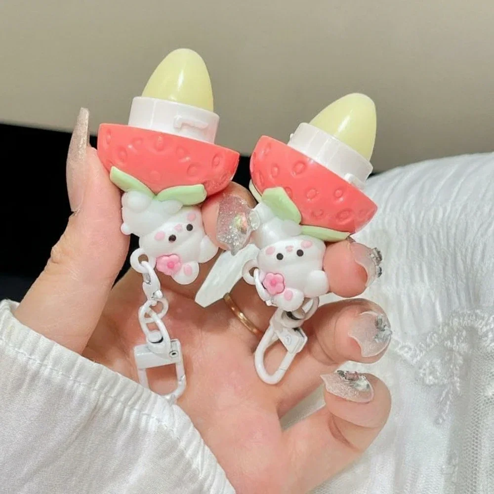 Leuke Aardbeienlippenstift Hydraterend en hydraterend Water verwijderen van dode huid Mannelijke en vrouwelijke studentenfeestlippenstift Kleurloos