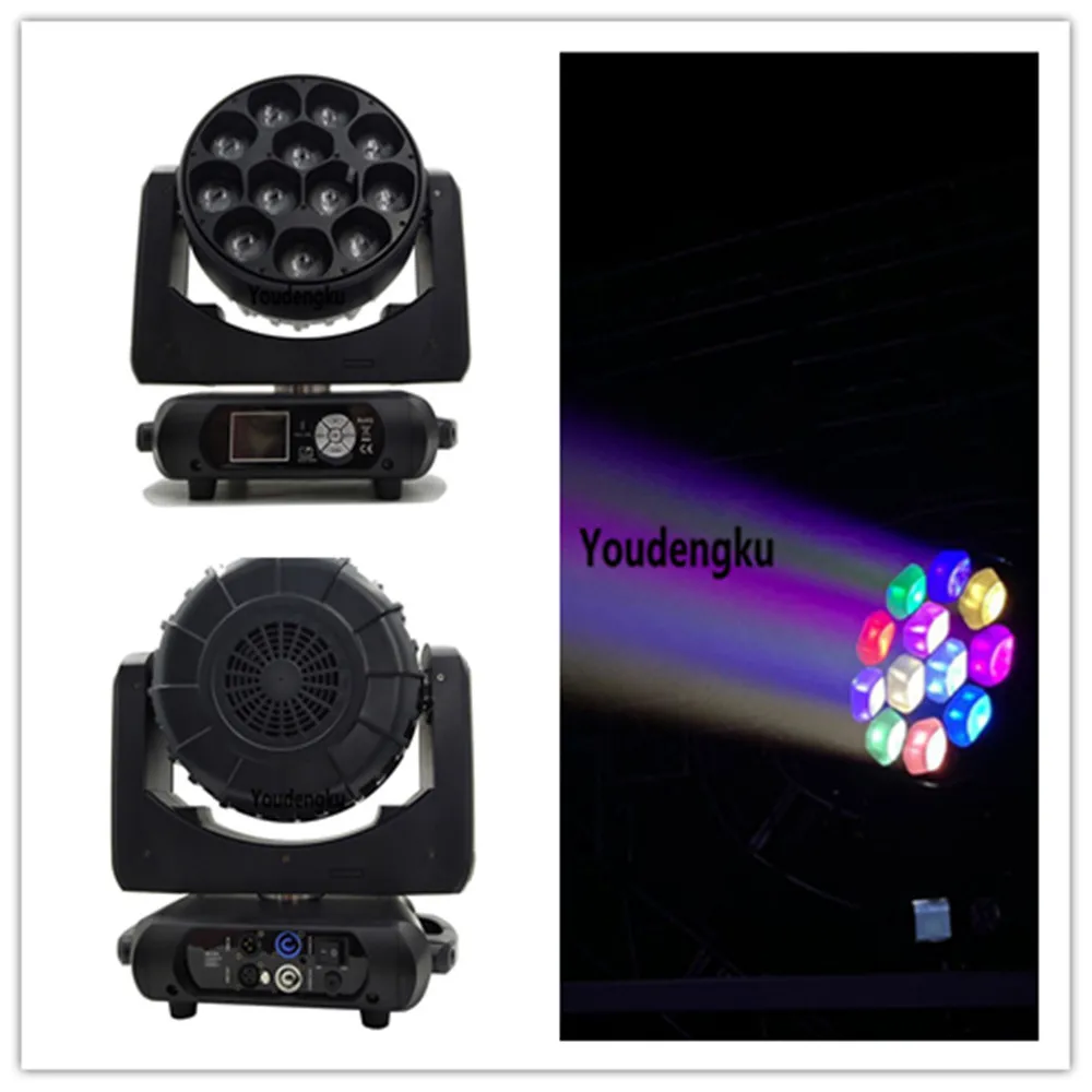 2 pieces Concert Event Show Stage zoom moving head 12x40W 4in1 Zoom Pixel Led Wash Beam Moving Head Lights