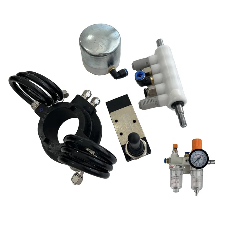 Pneumatic components for tire changer accessories pry bar air pressure gauge duck head switch filter regulator lubricator