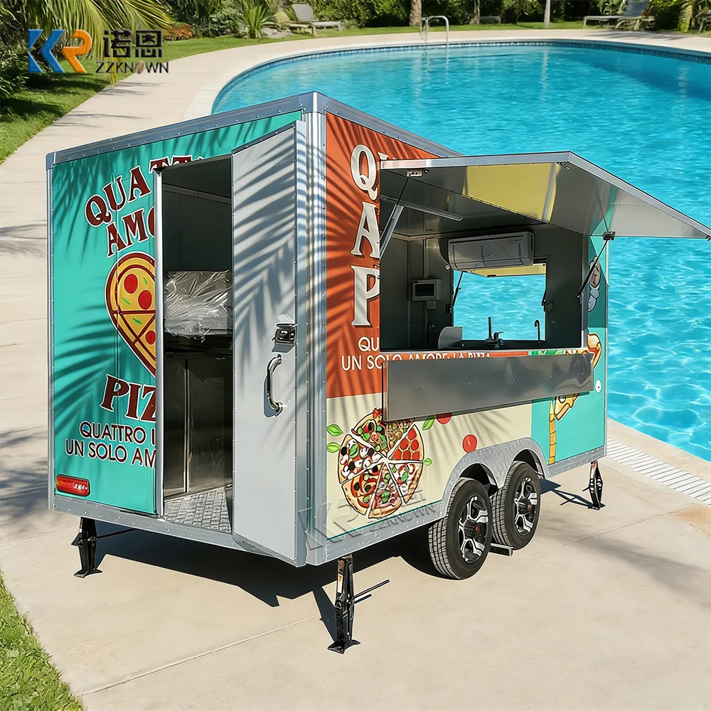

Custom Size Street Mobile Kitchen Pizza Concession Bar Food Trailer Tacos Truck Restaurant Food Truck With Full Kitchen