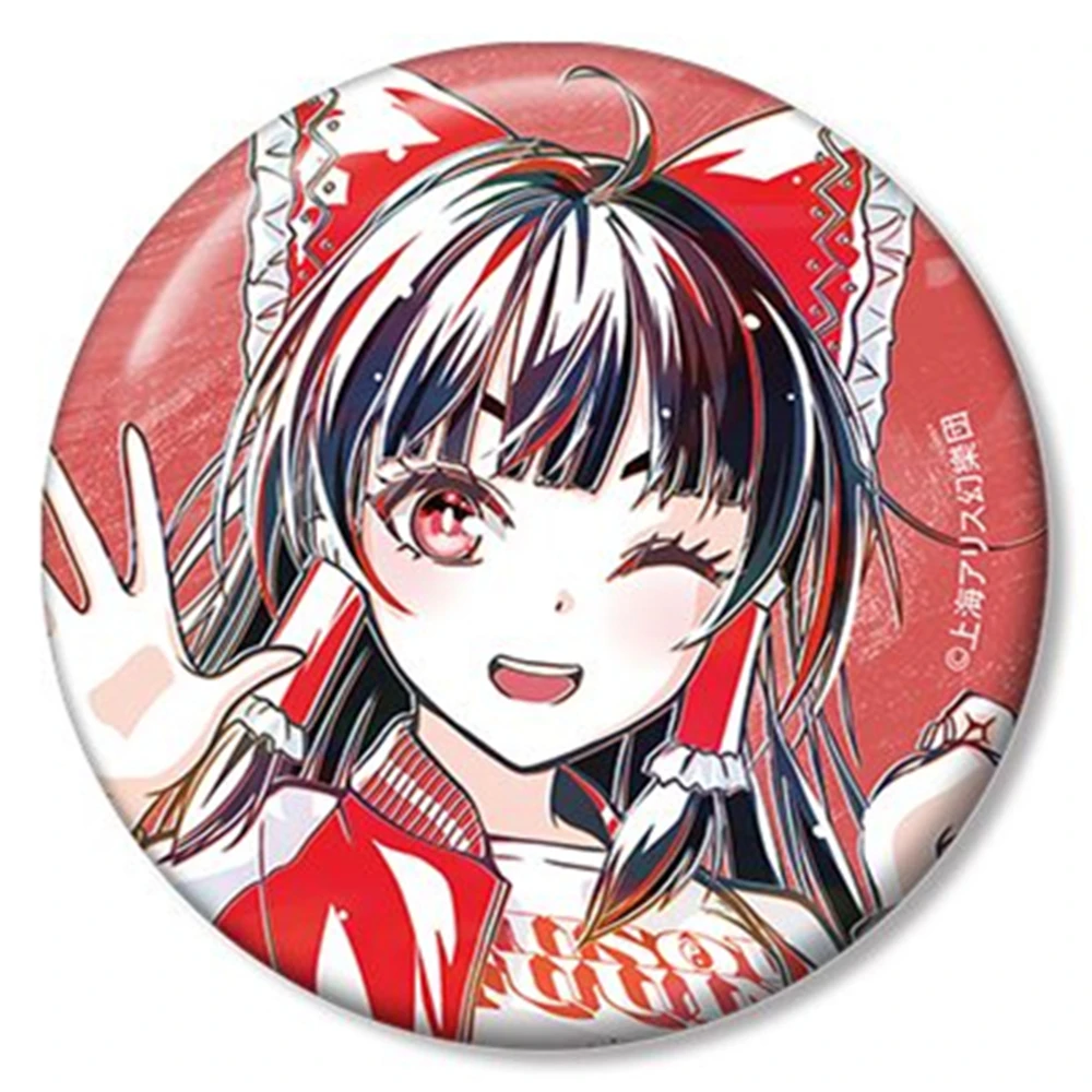 58mm Anime Touhou Project‌ Hakurei Reimu Komeiji Satori‌ Remilia Scarlet Cosplay COSTUME Badge Pin SPTE Tinplate Brooch﻿ Prop