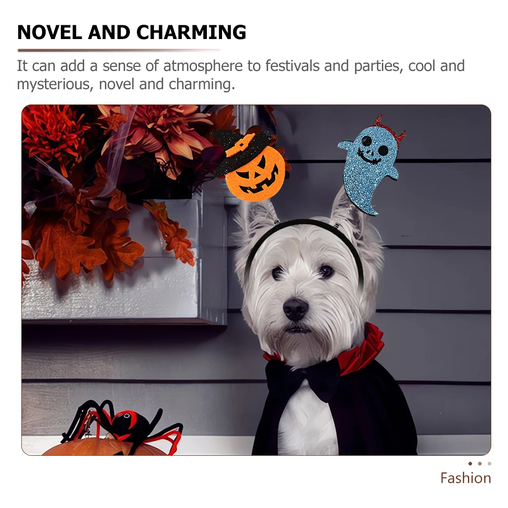 

4Pcs Pet Headdress Halloween Headbands Felt Festival Party Costume Props Halloween Dog Cat Cosplay Accessories