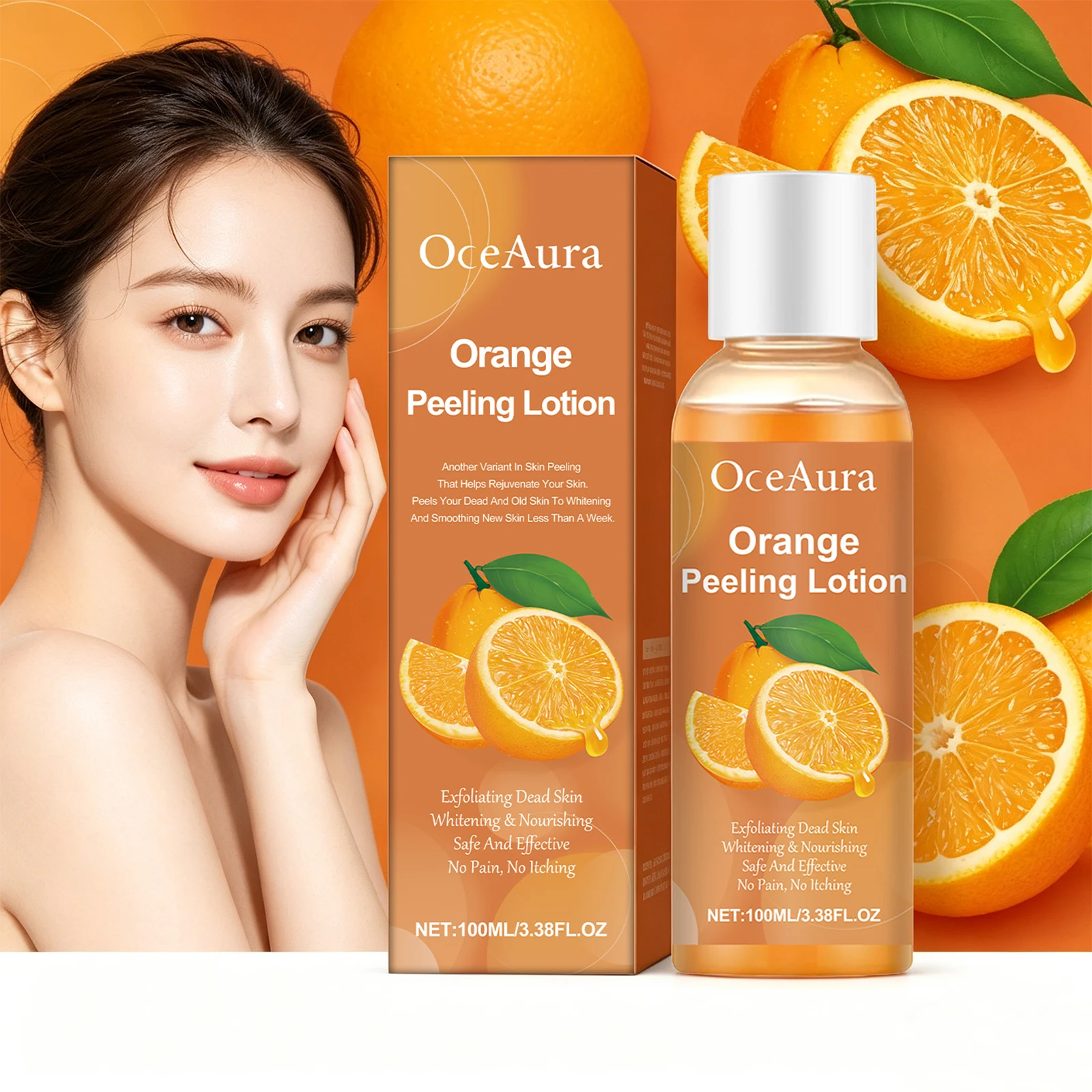 

Orange Peel Exfoliating Oil Rough Dead Skin Remover Whitening Nourishing Soft Skin Peeling Massage Oil for Face and Body