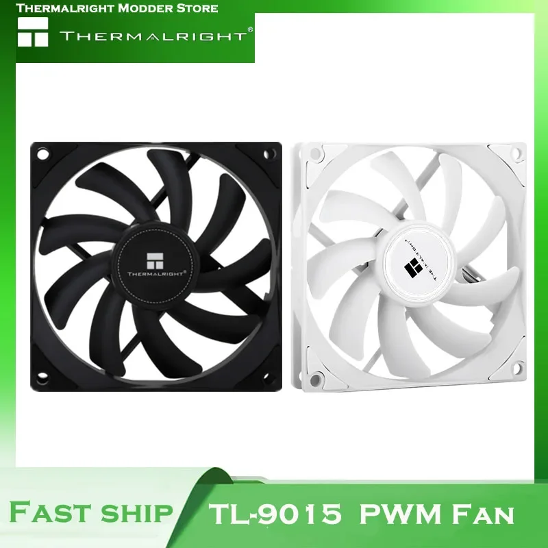 Thermalright 90mm Fan PWM Quiet Cooling Fan 15mm thick CPU Cooler MOD Computer Case 92mm Balance Performance Slim Fan TL-9015