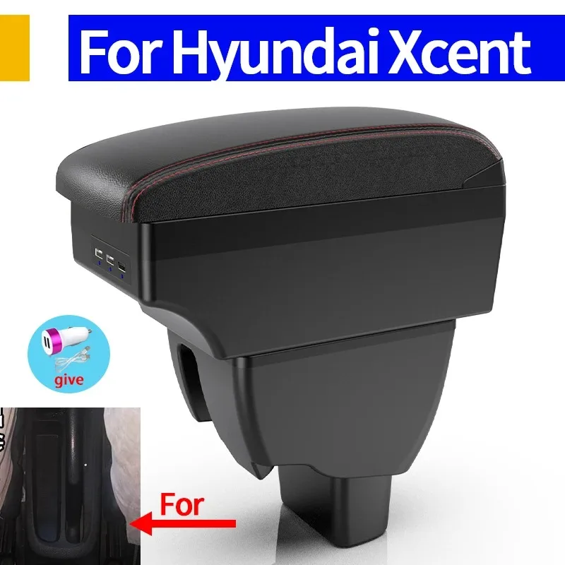 

For Hyundai Xcent Armrest Center Console Box Car Modification Parts Elbow Rest Storage Box Double Layer Storage Space Car Parts