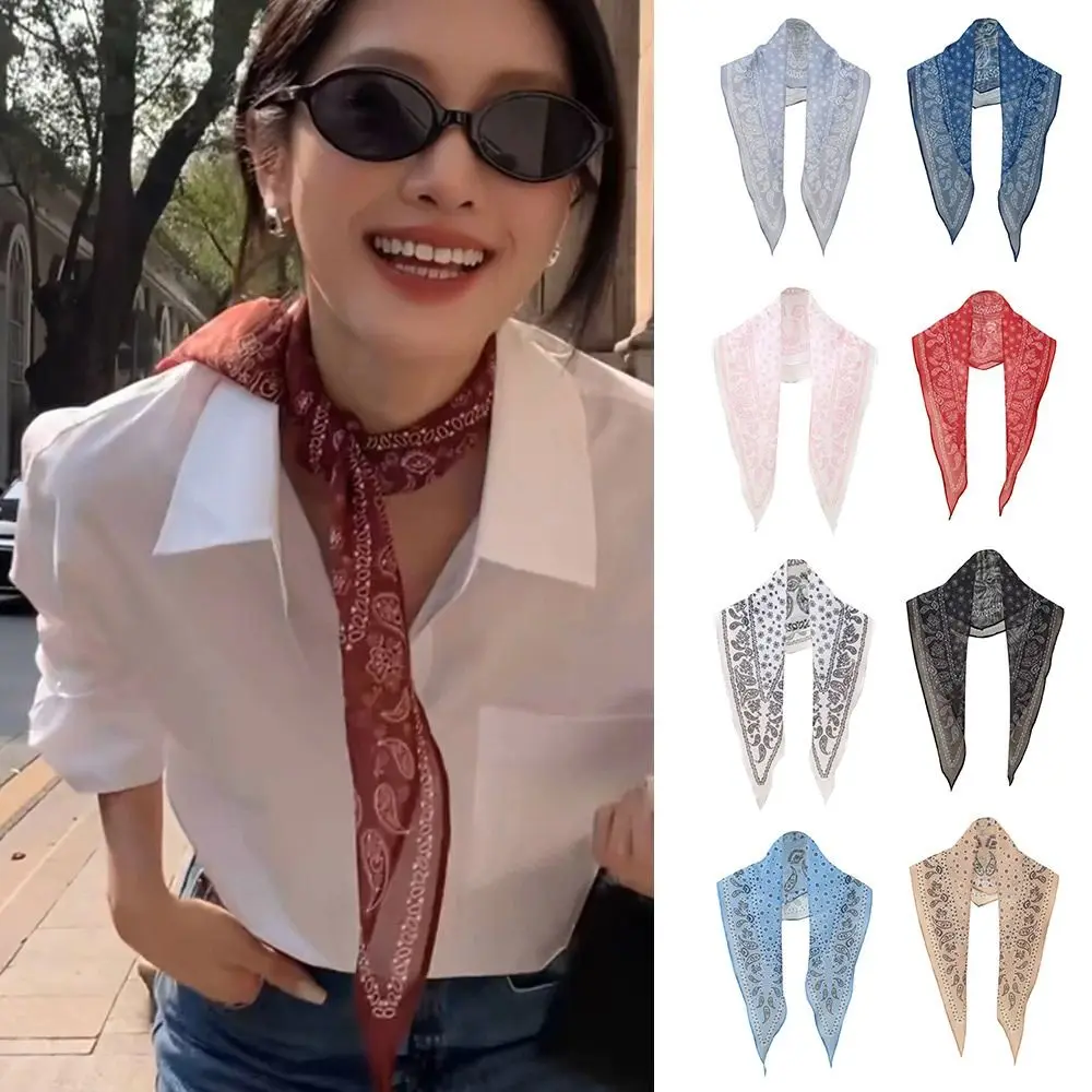 أزياء الكاجو الجوز وشاح حريري واقية من الشمس رقيقة مريلة شال الحجاب الديكور الراقية أشرطة الشعر ربيع الخريف