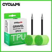 2 uds CYCLAMI ultraligero carretera MTB 29 bicicleta TPU tubo interior neumático válvula francesa 45mm para grava 700C 32C 35C 37C 40C 47C súper ligero