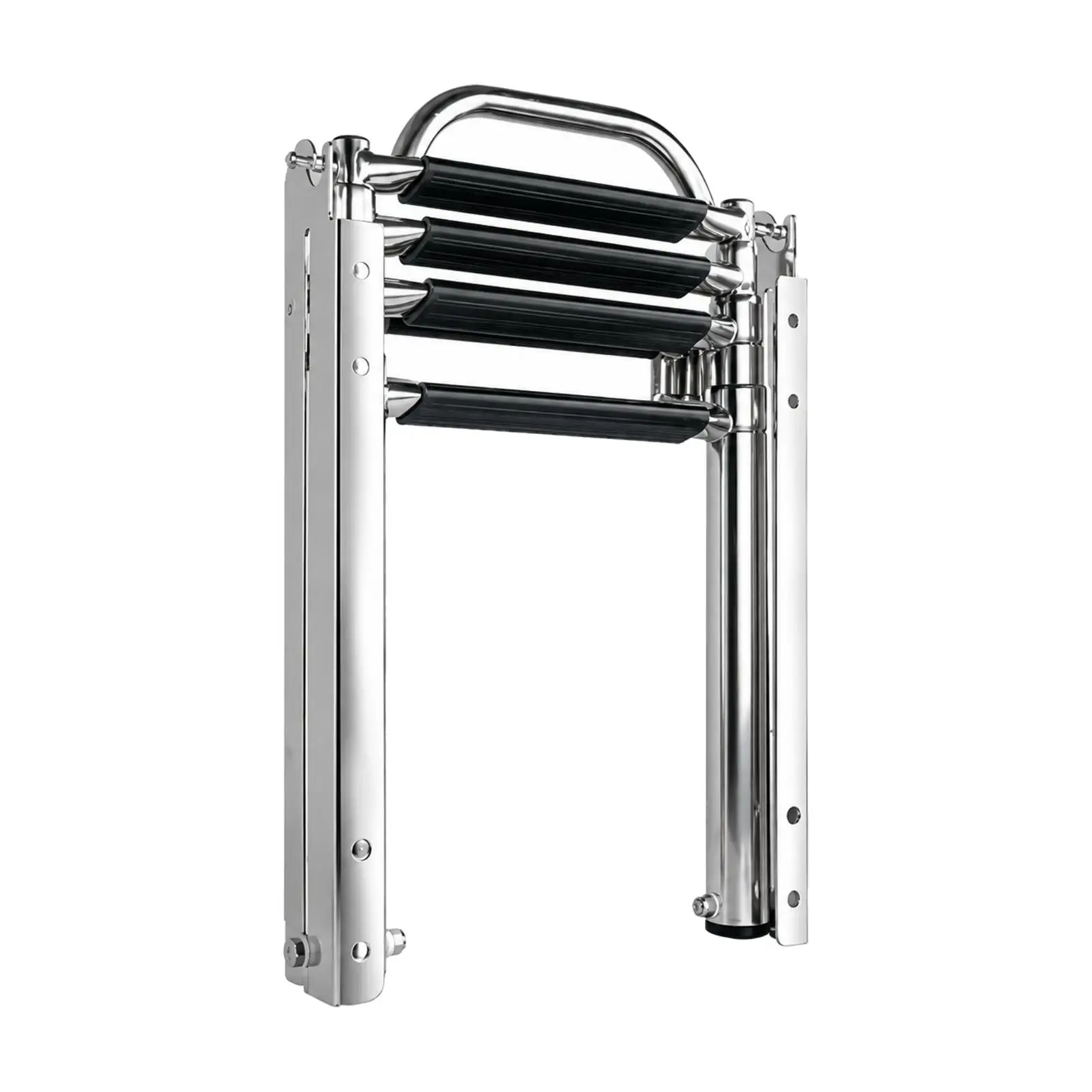Telescoping Boat Ladder with Anti-Slip Steps Compact Telescoping Boat Boarding Ladder Space-Saving for Boats, Yachts