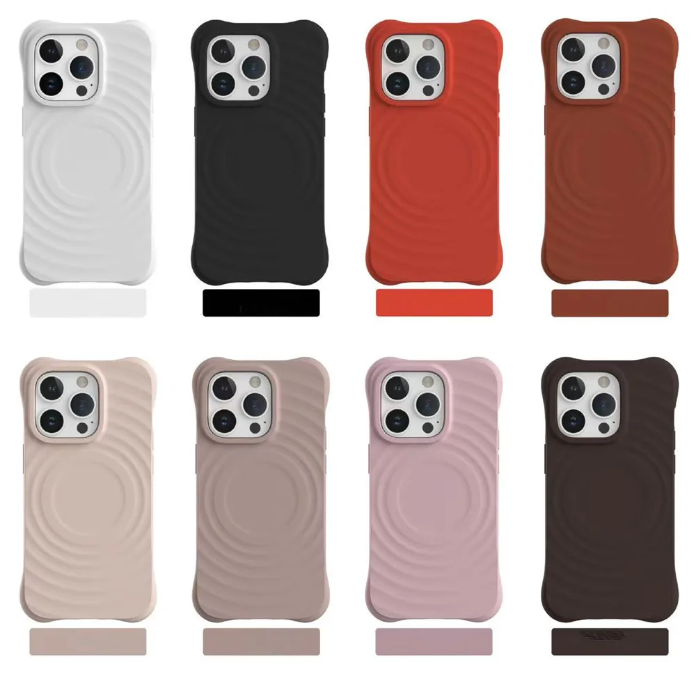 Liquid silicone Ripple Phone Case For iPhone 16 15 14 13 Pro