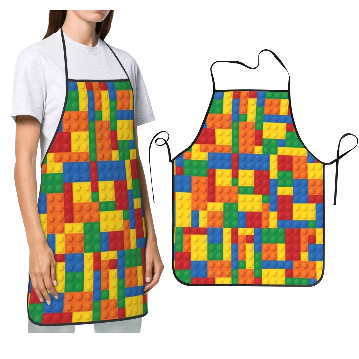 

Строительные игрушечные блоки, фартук шеф-повара, кулинария, кухня, нагрудник без рукавов, кухонный сарафан для уборки для женщин и мужчин, садоводство