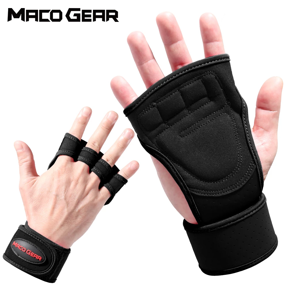 

Sports Weightlifting Half Finger Gloves Gym Workout Training Bodybuilding Gymnastics Hand Palm Protector Shock-proof Men Women