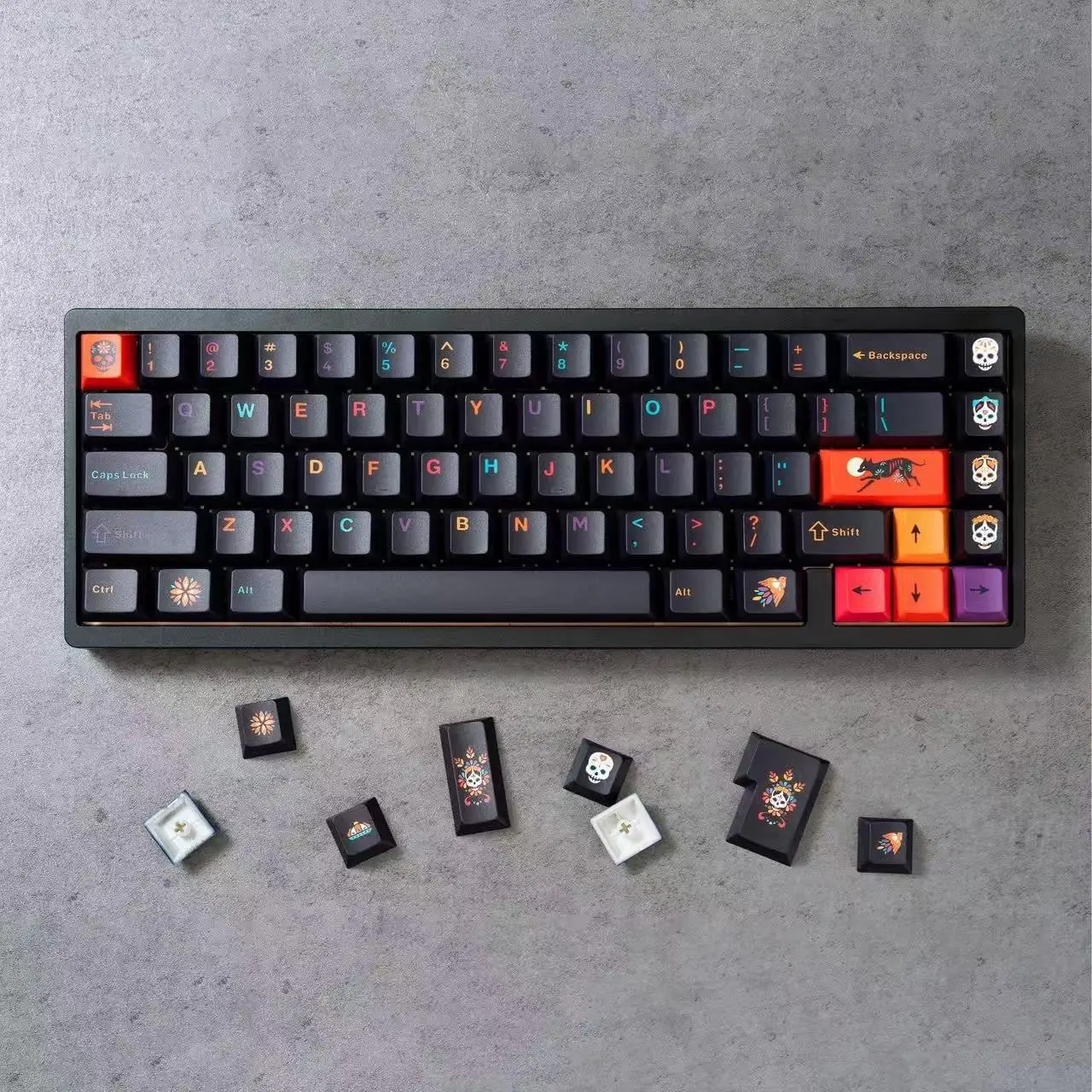 

136 Keys Underworld Keycaps Thickened 1.75mm Cherry Profile PBT Keycaps Five-Sided Hot Sublimation for MX Switches Keyboards