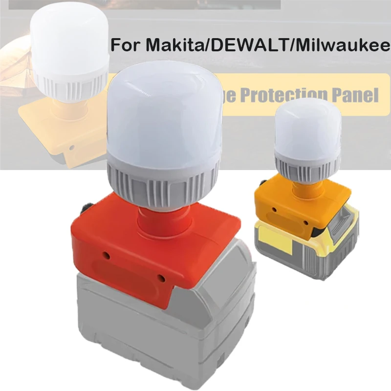 

12W Light bulb Portable LED Work Warning Lamp Light For Makita/DEWALT/Milwaukee Power Tools 18V Lithium Battery Outdoor Lighting