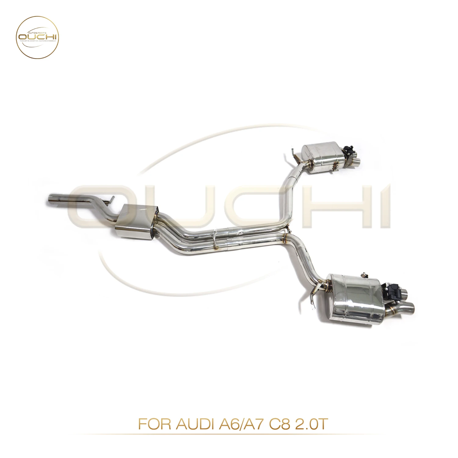 Ouchi Stainless Steel Exhaust System Performance Catback for Audi 2012-2018 A6 A7 C8 2.0T Resonator Valve Muffler