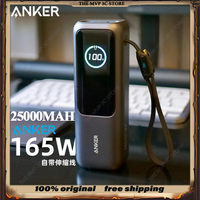NEW Anker 165W Max Power Bank 25000mAh High Capacity Retractable Cables Fast Charge Mobile Phone Power Bank Gift Lightweight PC