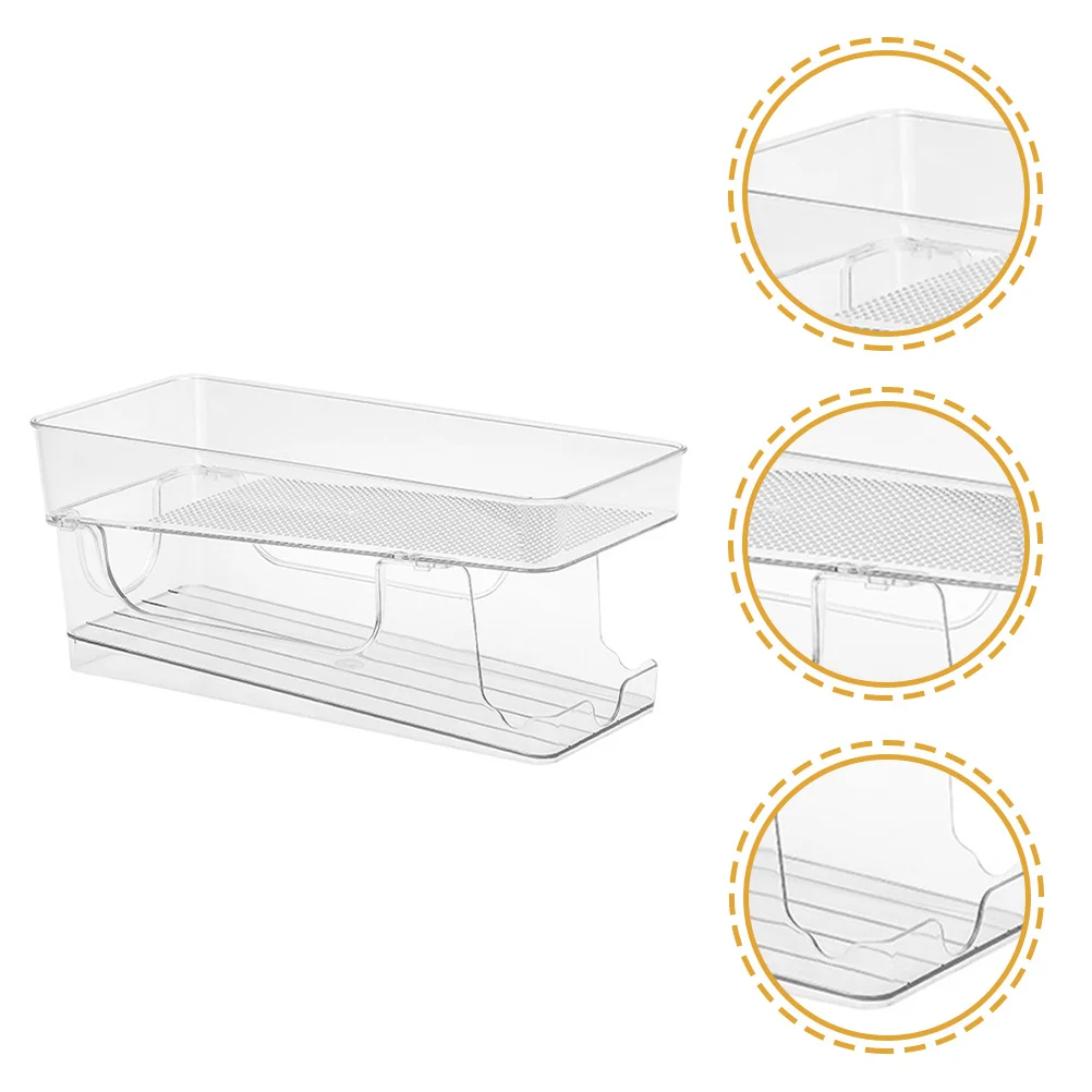 

Double-Layer Can Storage Holder High-Grade Pet Household Fridge Organizer Rolling Convenient Transparent Can Organizer
