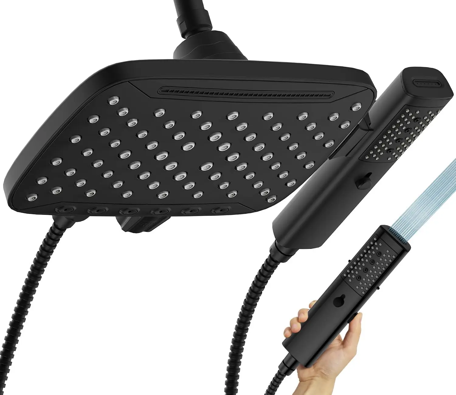 

Набор для душа высокого давления с 7 режимами распыления, 10-дюймовой лейкой и съемной ручной лейкой