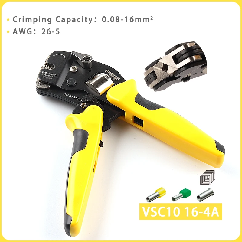 

K50 VSC10 16-4A Mini-type 0.08-16mm2 26-5AWG Hand Tools Self-Adjustable Crimping Plier Tube Bootlace Terminal special clamp tool