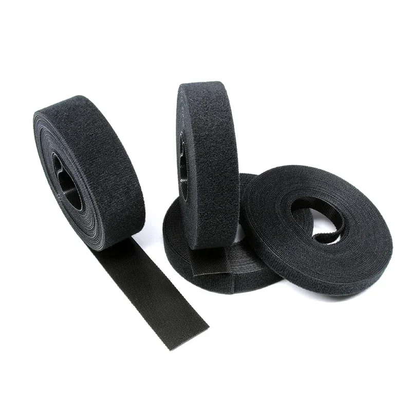 Black Width 10/15/20/25mm Cable Organizer 5M/Roll USB Cable Winder Management Nylon Free Cut Ties Mouse Earphone Cord Wire Tie