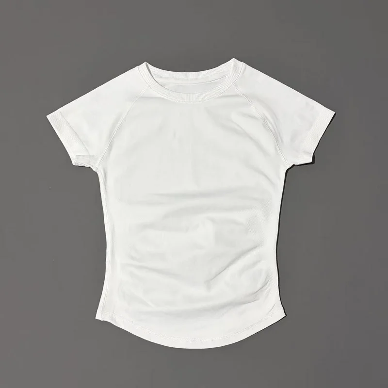 Sporttop met korte mouwen Dames Running Sport T-shirt Zomer Korte mouw Ronde hals Ademend Rekbaar Gym Yoga Fitness Top
