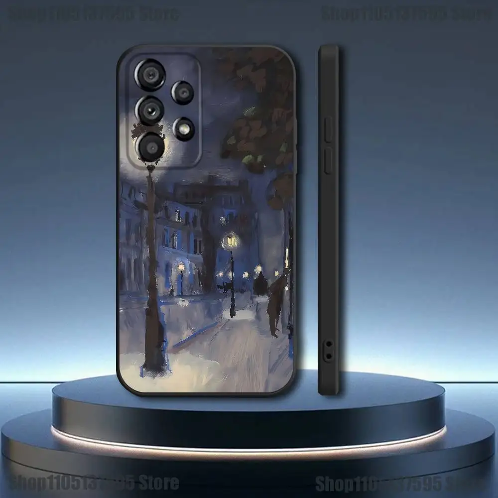 Autumn Retro Oil Painting Phone Case  For Samsung Galaxy A73,31,32,72,41,53,52,71,22,5G,Note,J7,8,9 Soft Black Cover