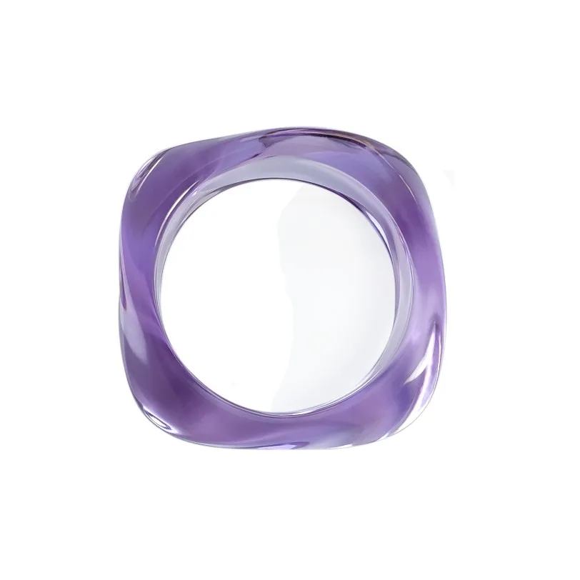 

Exaggerated Wide Square Acrylic Bracelet Marble Pattern f Transparent Multi Color Dyeing Faion Jewelry Women's Accory