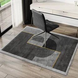 Modern Rectangular chair mat for bedroom study Antiskid Printed Carpet living room Geometric room decor area rugs Grey series