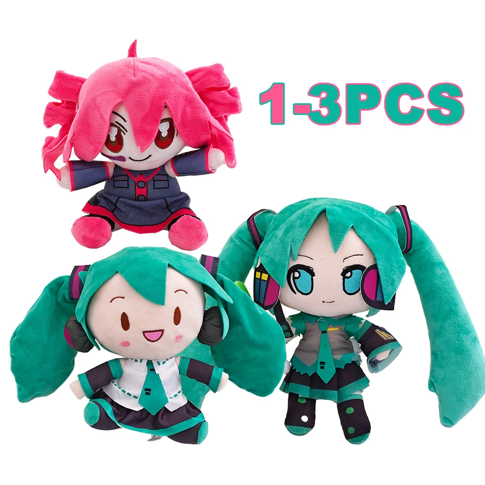 Cartoon 20cm Hatsune Miku Plush Doll Toy Anime Sakura Miku Snow Miku Character Kawaii Sitting Posture Fufu Christmas Gift