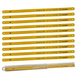 FOXBC 300mm 12inch Hacksaw Blades M42 Bi-Metal 24T for Metal Cutting 10PCS