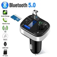 18W Handsfree Bluetooth 5.0 Car FM Transmitter PD Type-C Dual USB Charger U-Disk TF Card Aux Wireless FM Modulator For Car Radio