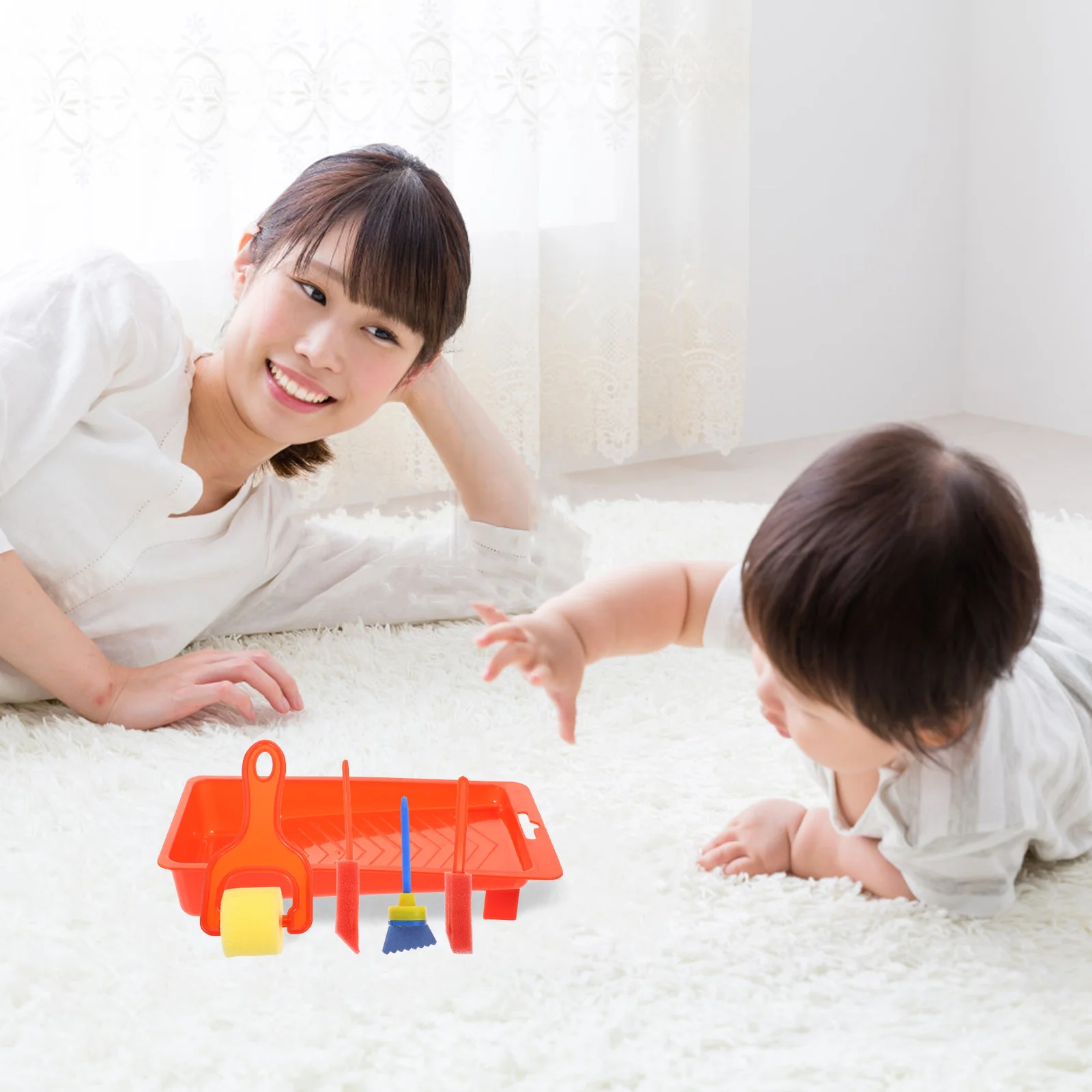 

2 set Sponge Painting Brush Set For Diy Art Crafts Watercolor Oil Acrylic Painting Color Learning Kit Sponge Paint