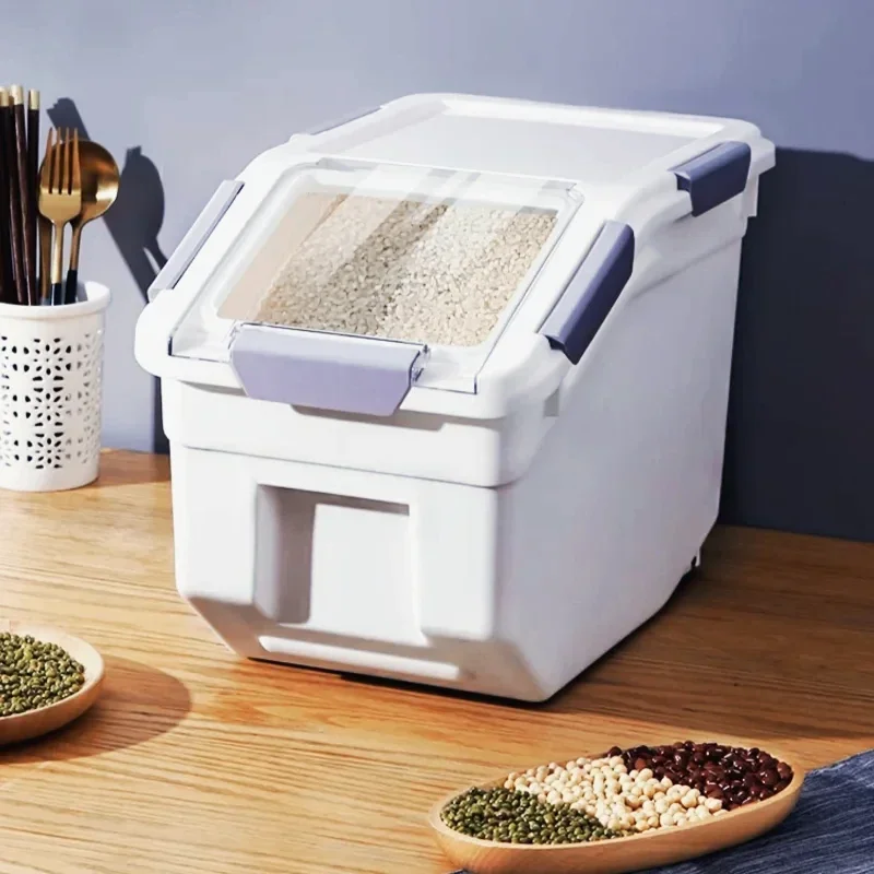 

Rice Storage Box 13/18L Insect-Proof Moisture-Proof Grain Storage Jar Pet Food Container Kitchen Dispenser Food Organizer