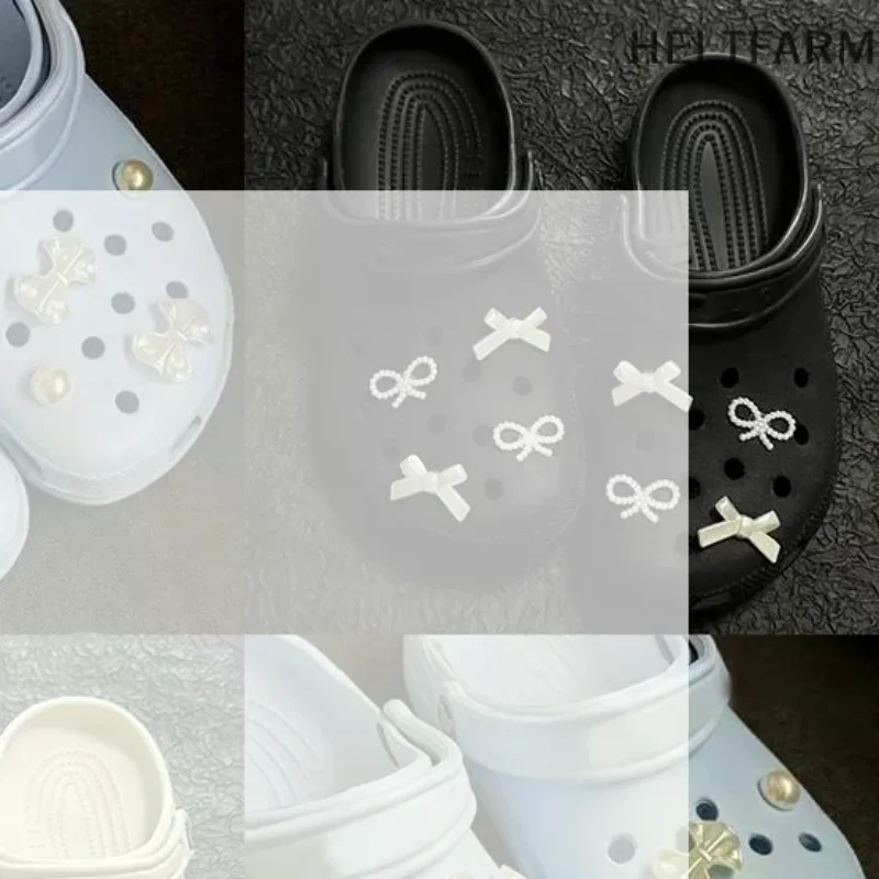 

DIY Stylish Bow Shoe Charms For Clogs Slides Sandals Garden Shoes Decorations Charm Set Accessories Kids Gifts