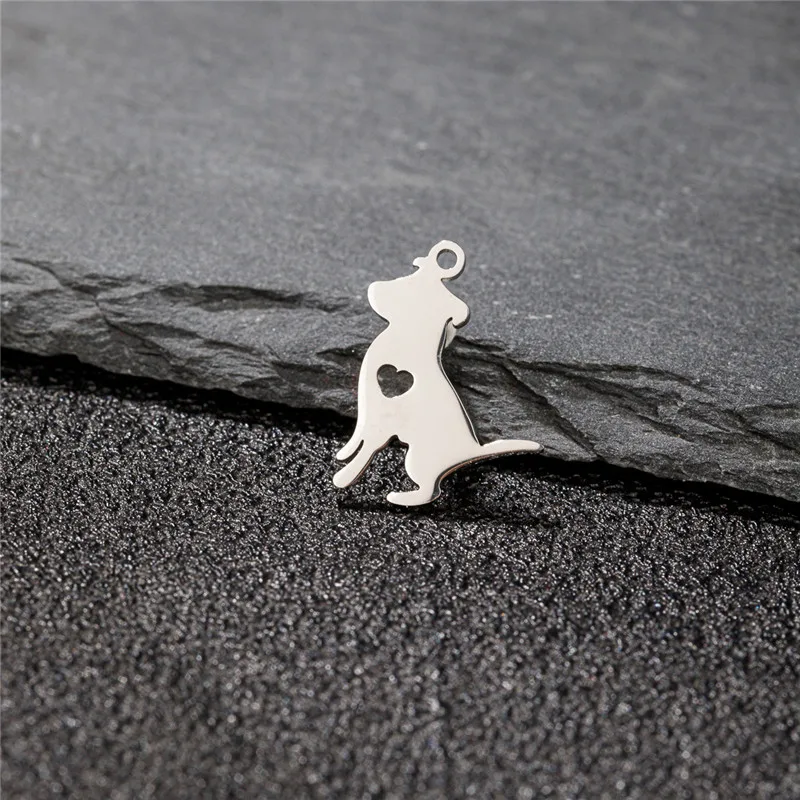 5pc/lot Cartoon Animal Charms Cat Bee Horse Tiger Koala Dinosaur Mini Stainless Steel Pendants for DIY Bracelet Necklace Making