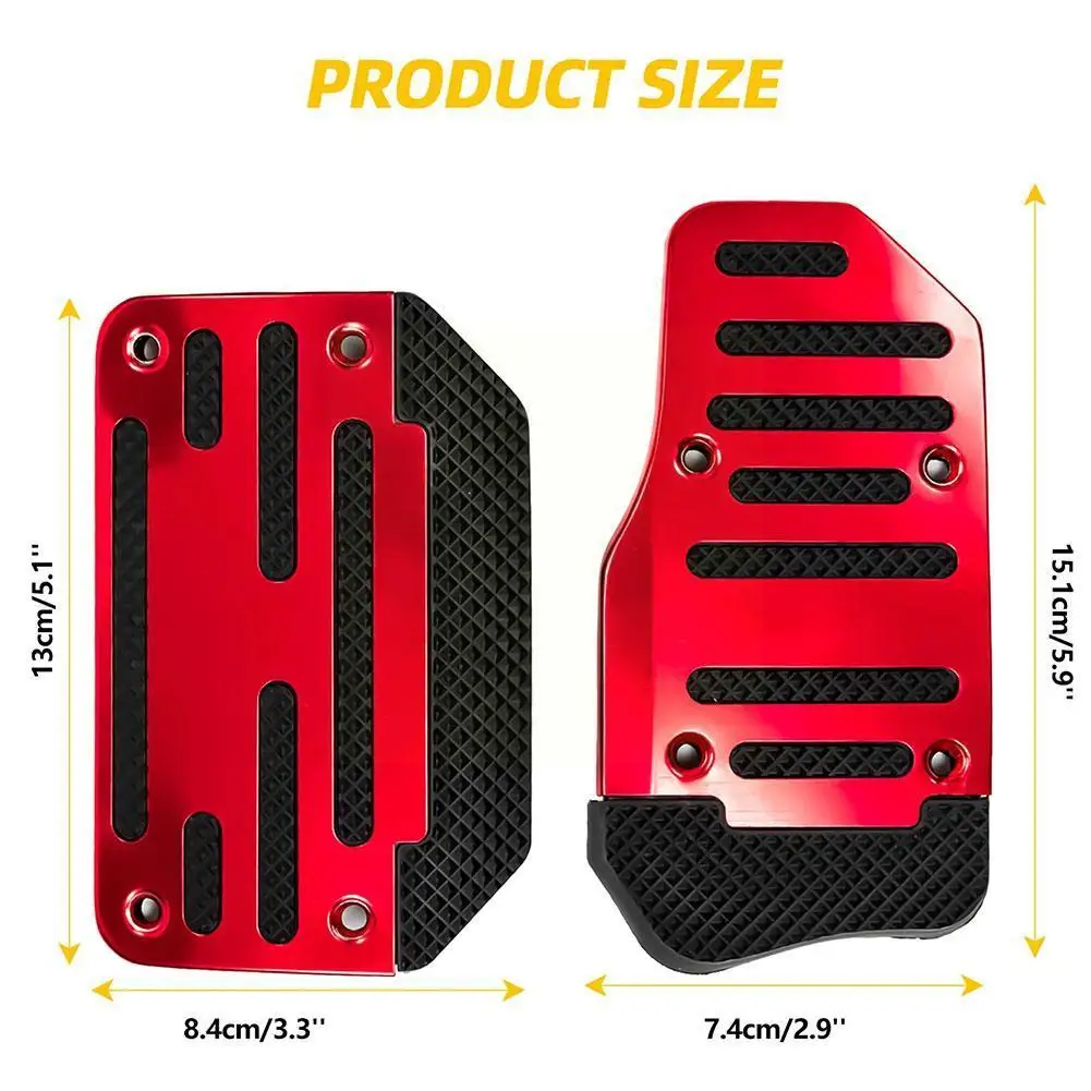Car Foot Gas Pedal Set Cover Automatic Transmission 2pcs Aluminum Red Silver Blue Kit Fuel Pedal Pedals Cover Car Accessories